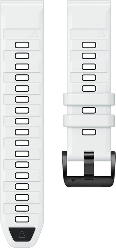 Siliconen bandje - geschikt voor Garmin Fenix 5 / 5 Plus / 6 / 6 Pro / 7 / 7 Pro / 8 (47 mm) / E (47 mm) / Epix (Pro) (2) 47 mm / Quatix 5 / 6 / 7 / 7 Pro / Approach S60 / S62 / S70 47 mm / MARQ / D2 Delta / D2 Mach 1 / Descent G1 - wit-zwart