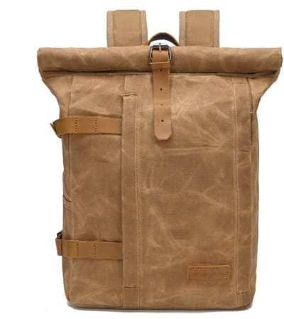 DE LAMASSU® Rolltop Laptop Rugzak 15,6 Inch – Canvas Backpack met Laptopvak – Waterafstotende Rugtas – Rugzak voor Werk, School en Reizen – Unisex