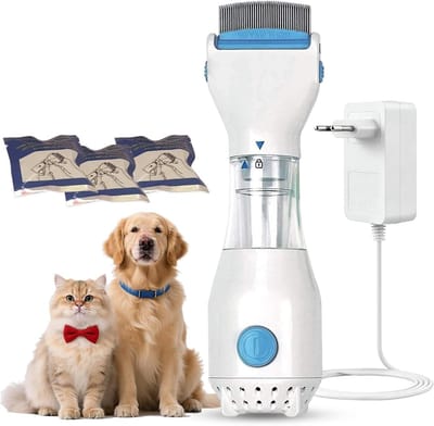 SnelShoppen - Elektrische Vlooienkam voor Honden en Katten, Anti-Vlooien en Teken met 3 Filterzakken - Dierenverzorging, Dierengeneeskunde, Huisdierac