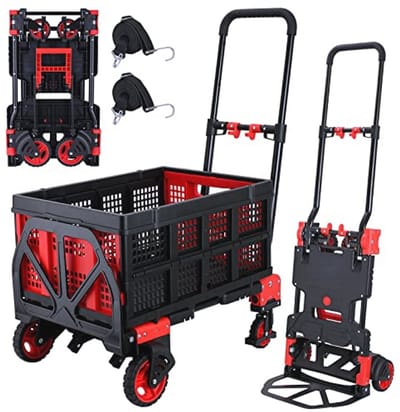 Opvouwbare Handtruck Dolly 2-in-1 met 4 Wielen en Intrekbaar Handvat - 160 kg Capaciteit