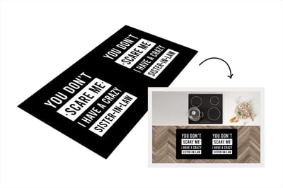 Keukenloper - Loper keuken - Humor - Spreuken - Zus - 120x60 cm - Keukenloper vinyl