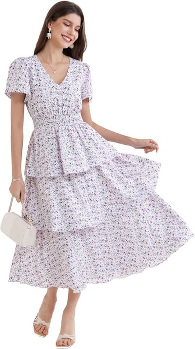 Elegante Zomerjurk met V-hals en Bloemenprint voor Dames