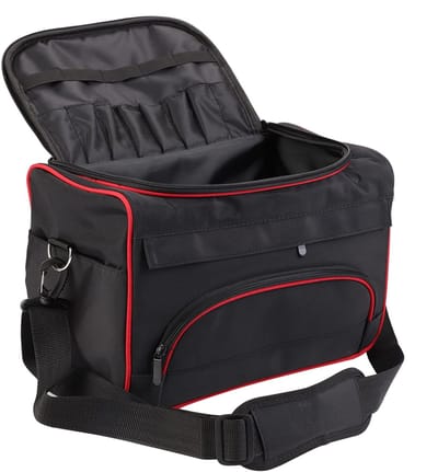 Dailygoody - Handtas - Professionele Kappertas - Grote Opslagcapaciteit - Rood en Zwart - Multifunctionele Make-up Reis - Geschikt voor On-The-Go Geb
