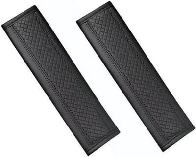 Gordelhoes Veiligheidsgordel - Schouderkussen Riemhoes - Comfortabel Rijden - Ruitpatroon Design - 20 cm - Zwart