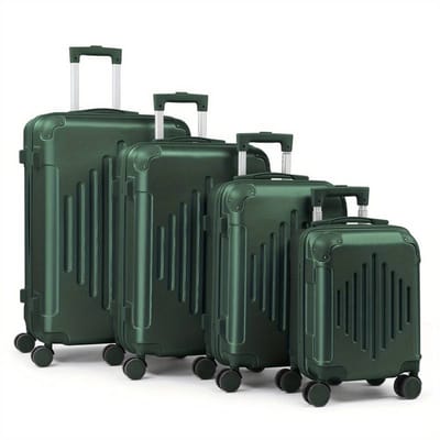 4-delige Kofferset met Hoekbeschermers – 16/20/24/28 Inch Harde Schaal, 360° Spinner Wielen, Lichtgewicht Reiskoffers