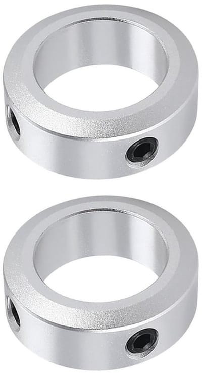 Instelringen set van 2 - Geanodiseerd Aluminium - Boring 16 mm - Buitendiameter 26 mm - Breedte 10 mm - Corrosiebestendig - Stelringen