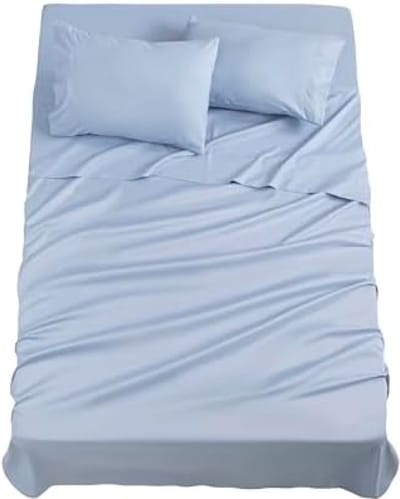 4-delige Beddengoedset, Hoeslaken, Sprei, 2 Kussenslopen (180 x 190/200 cm, Lichtblauw)