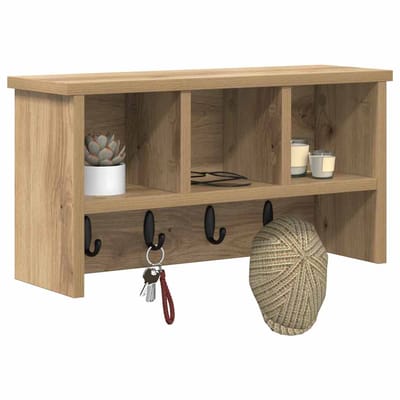vidaXL - Wandgemonteerde - kapstok - Muurmontage - Artisan - Eiken - Bewerkt - hout