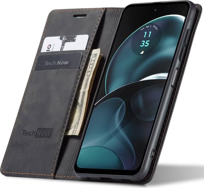 Hoesje geschikt voor Motorola Moto G14 - Book Case Leer Slimline Zwart