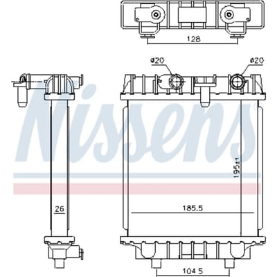 Radiator, motorkoeling NISSENS 606644