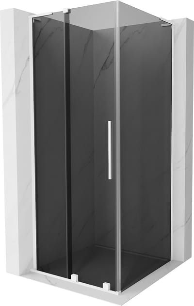 Mexen Velar L schuifdouchecabine 90 x 90 , grafiet, wit - 871-090-090-43-20