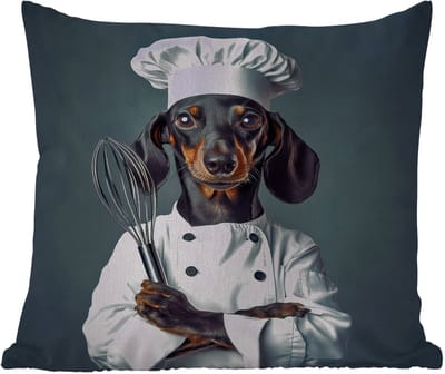 Tuinkussen - Hond - Garde - Kok - 40x40 cm - Weerbestendig