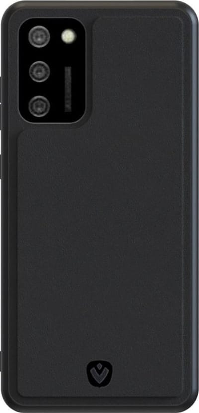 Valenta - Samsung Galaxy A02s Hoesje - Back Case Snap - Leer - Zwart