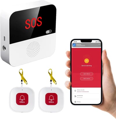 Draadloos Alarm Systeem - Noodknop Zender - Hulp Inschakelen - Smart Life App - 105 x 105 cm
