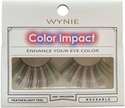 Wynie - Nep Wimpers - Valse Wimpers - Fake Lashes - Groen Zwart Roze Zilver - 2,5 cm. lang - Zonder lijm - 1 Paar - UA153419