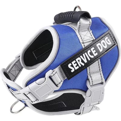 Harnas voor Hulphond met Gepersonaliseerd ID-label Verstelbaar Hondenharnas Hondentrui Riem voor Grote Honden Buitenhonden Trainingsaccessoires About 4-7kg dogs blauw