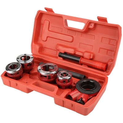Draadtap Set voor Pijpen 1/2 3/4 1 1-1/4 Tapgereedschap (#02) red