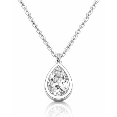 Cilla Jewels Ketting Dames Zilverkleurig Druppel Zirkonia