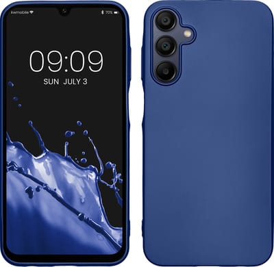 kwmobile telefoonhoesje geschikt voor Samsung Galaxy A15 5G - Hoesje voor smartphone - Back cover in metallic blauw