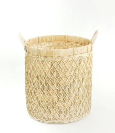 Canal Living - Grenada ronde mand - 40 x 40 x 50 cm - Rieten mand - Hoogwaardige kwaliteit - Stijlvolle opberger