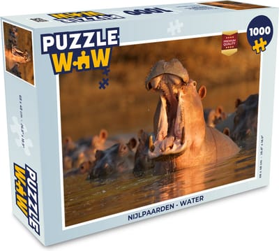 Puzzel Nijlpaarden - Water - Legpuzzel - Puzzel 1000 stukjes volwassenen