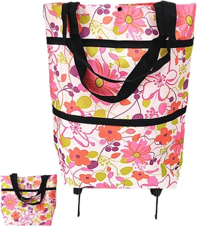 Boodschappentas met wielen - Opvouwbare trolley - Moeiteloos boodschappen - Waterdicht Oxford-weefsel - 46 x 40 x 27 cm - Blauw
