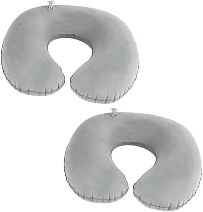 Set van 2 Opblaasbare Reis Kussens, Comfortabele Neksteun voor Vliegtuig, Auto en Trein, Lichtgewicht en Ruimtebesparend Reisaccessoire