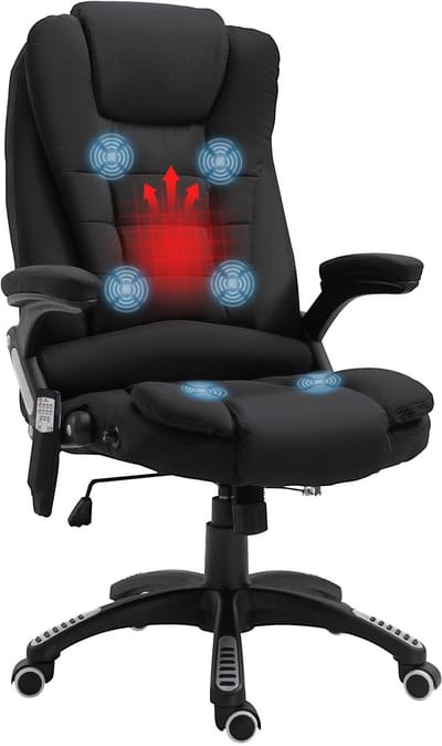 Massagestoel - Relaxfauteuil - Zetel - Stof - 1 persoons - Met armleuning - Zeer comfortabel - Elektrisch - Zwart