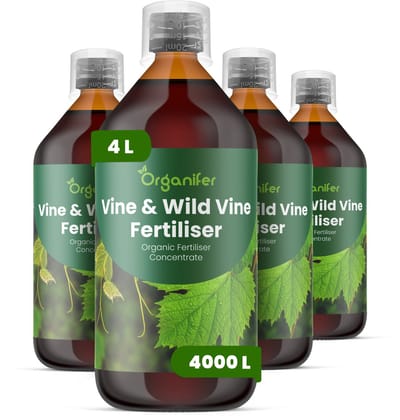 Vloeibare Meststof Voor Wijnstok En Wilde Wijnstok - 4X1 L Voor 4000 L - Npk 2-1-8 - Bevordert De Langdurige Vitaliteit En Stabiliteit Van De Plant - Verbetert De Bloei - De Bessenontwikkeling En De Natuurlijke Voortplanting - Organifer