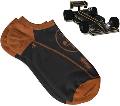 Heel Tread Lotus 97T John Player Special - Sneaker sokken - Goud/Zwart - Enkel sokken