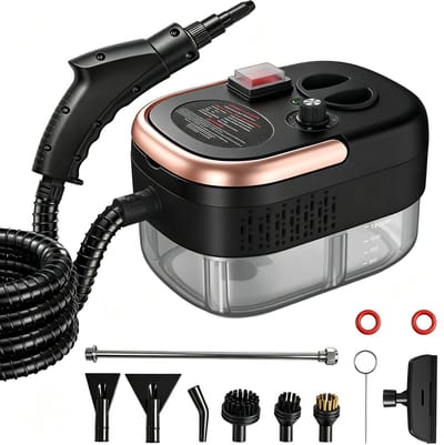 Handstoomreiniger 1500W - Draagbare Stoomreiniger met 1200 ml Watertank - Hogedruk Stoomreiniger voor Vloeren Ramen Badkamer Keuken en Tegels - Inclusief 11 Accessoires