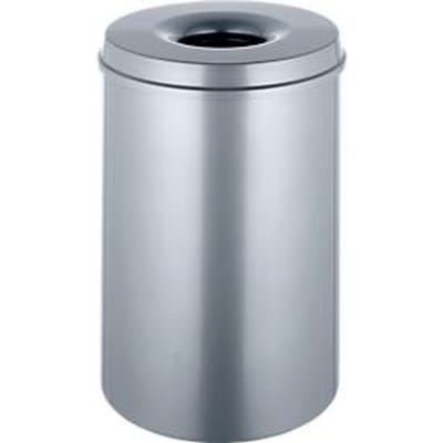 Afvalverzamelaar 30 l, zelfblussend, romp zilver/deksel zilver