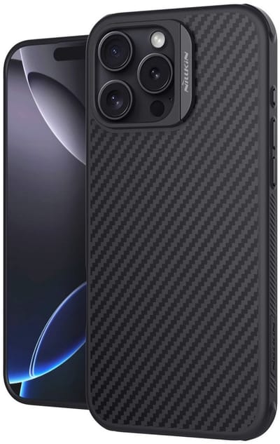 Nillkin Synthetic Fiber Hoesje Geschikt voor de Apple iPhone 16 Pro Max | Compatibel met MagSafe | Zwart
