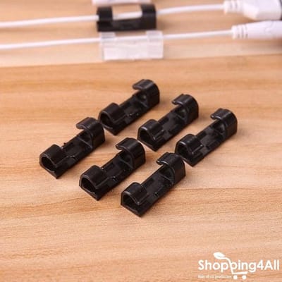 Shopping4All® Kabelclips Zelfklevend - Kabel Organiser - Kabelhouder - 20 Stuks - Zwart - Sterke 3M Plakstrips