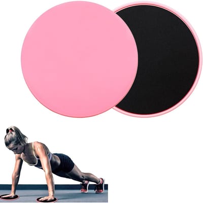 EXCITAT Glider - Dubbelzijdige glijschijf - Yogaglijmat - Geschikt voor fitness, kernversterking, sportconditionering, fysiotherapie - Roze