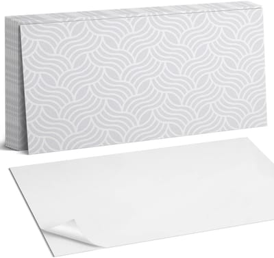 Coloray Plaktegels - Golven in een harmonieuze opstelling Zelfklevende Wandtegels - 40 cm x 20 cm - Grijs Plaktegels - 10 stuks - Rechthoek PVC Tegels - Plaktegels Badkamer - Vloertegels Zelfklevend - Vinyl Tegels Zelfklevend - Portugese Tegels