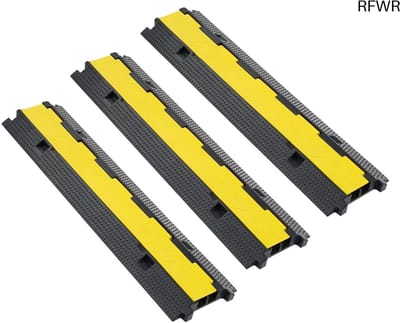 RFWR® Kabelgoot voor Vloer - 2 Kanaals Kabelbescherming Rubber - Set van 3 - Antislip en Duurzaam