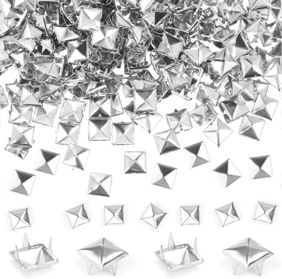 200 stuks vierkante piramide klinknagels 10 mm, metalen studs voor kleding, lederen DIY punk klinknagels, perfect voor tassen en riemen