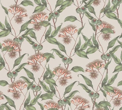 BLADEREN EN BLOEMEN BEHANG | Floraal - Beige Groen Rood - Living Walls Drawn Into Nature