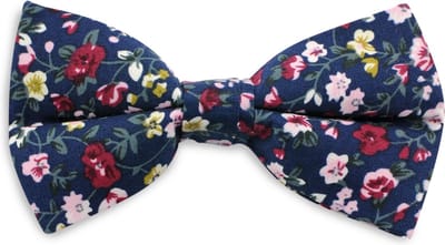 We Love Ties - Strikken - Strik Floral Art - donkerblauw / groen / roze