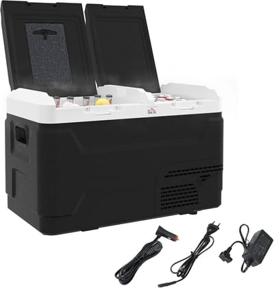 Draagbare elektrische koelbox met 2 zones, 40 l, -20 °C, ideaal voor onderweg