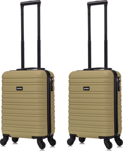 BlockTravel - kofferset - 2 delig - ABS - handbagage - met wielen afneembaar - 29 liter - inbouw TSA slot - lichtgewicht - olijf groen