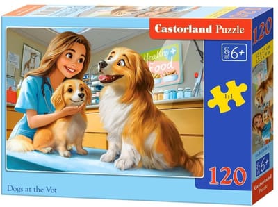 Puzzel 120 honden bij de dierenarts B-13616-1 - Puzzel 120 stukken