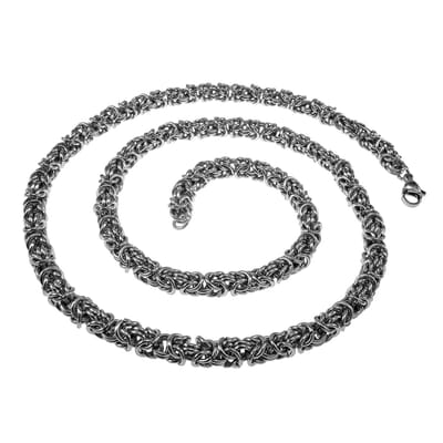 60cm x 6,5mm Koningsketting Heren - Gepolijst RVS - Zilverkleur Byzantijnse Schakelketting