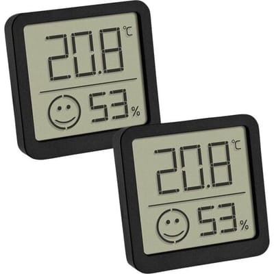 TFA Dostmann 2er Set digitales Thermo-Hygrometer mit Komfortzone Thermo- en hygrometer Zwart