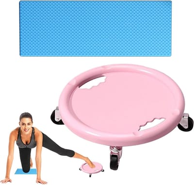 Buikspierwiel Set - Core Trainer - Krachtige Training - 360 Graden Roteerbaar - 150 kg Belastbaar - Roze