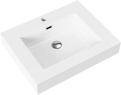 ALONI Wastafel – 60x10x46 cm – Kunstmarmer – Glanzend Wit