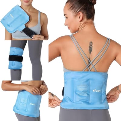 Herbruikbaar ijspak - Koude kompres - Blessure verlichting - Flexibele gel - 40 x 23 cm - Blauw