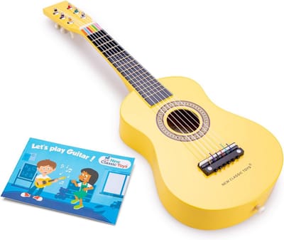 Houten Speelgoedgitaar Geel voor Kinderen Educatief Muziekinstrument