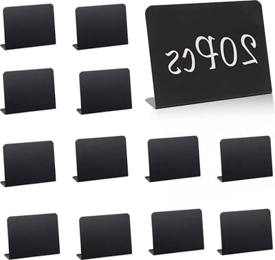 20 stuks Leisteen Bord - Mini borden van Zwart Kunststof - 100 x 75 mm - Buffetborden voor Bruiloft en Party